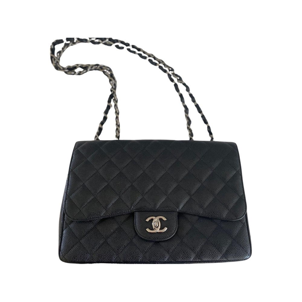 Chanel
Black Quilted Caviar Large Flap Silver Hardware, 2008 to 2009